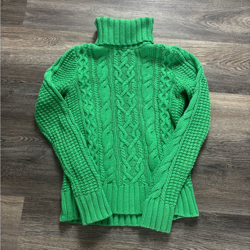 Ralph Lauren Green Knit Turtleneck Sweater